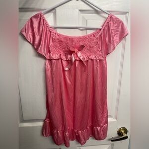 Elegant Pink Satin Nightgown